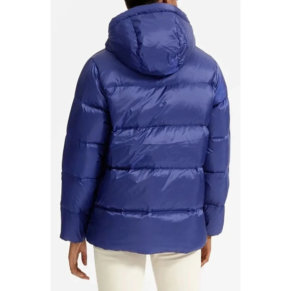 Everlane Re:down Puffy Puff Water Resistant Hooded Jacket in Blue Large New - Picture 11 of 12